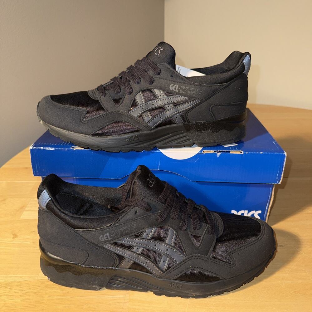 Size 7Y Asics Gel Lyte V GS Black Dark Grey C541N 9016 New